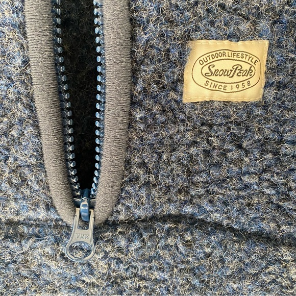 NWOT Snow Peak Wool Fleece Pullover Hoodie Jacket Size S blue💙 - Picture 6 of 7